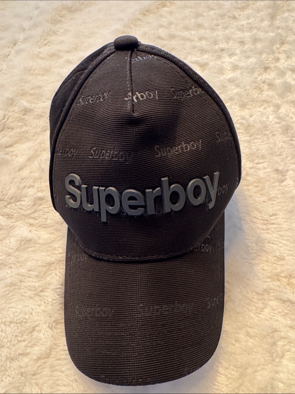 Black Kids Baseball Hat with Raised Logo